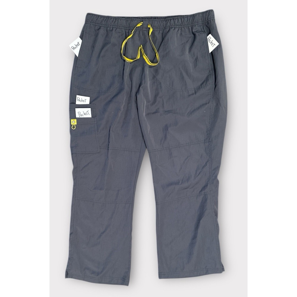 Spread Good Cheer Unisex Size 3X Gray Scrub Pants Cargo  Medical Drawstring‎